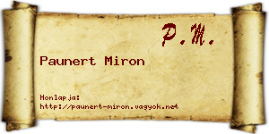 Paunert Miron névjegykártya